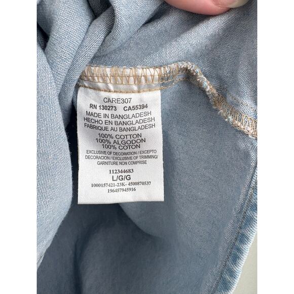 Wrangler Light Blue Western Embroidered Blouse - Picture 5 of 8